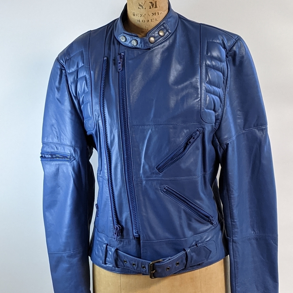 Wilson blue leather jacket